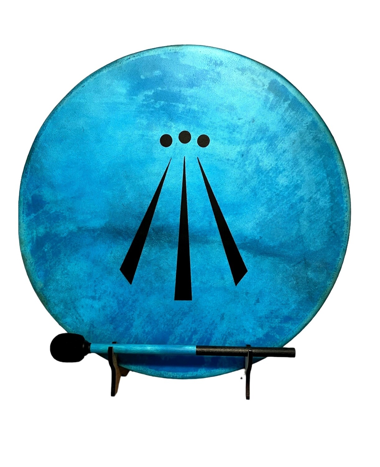 Viking Shamanic Frame Drum with optional illuminated Display Stand and Carry Bag
