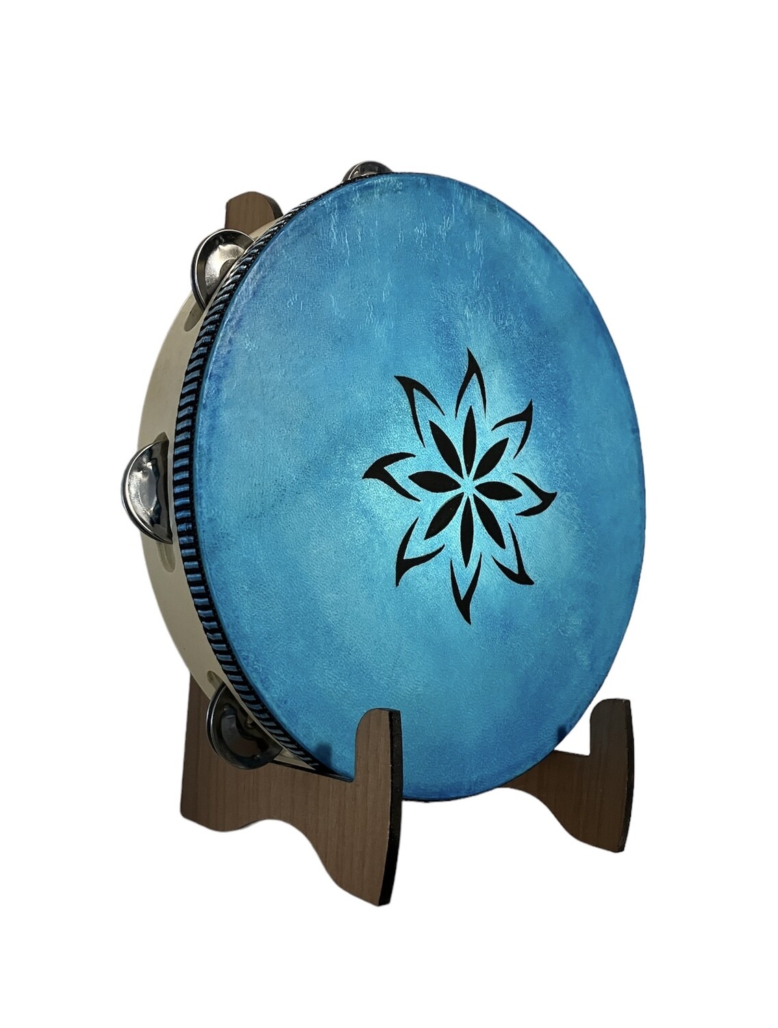 Lotus Flower Tambourine with optional illuminated Display Stand Display Stand