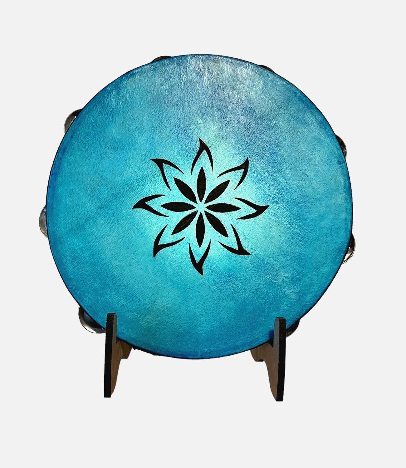 Lotus Flower Tambourine with optional illuminated Display Stand Display Stand