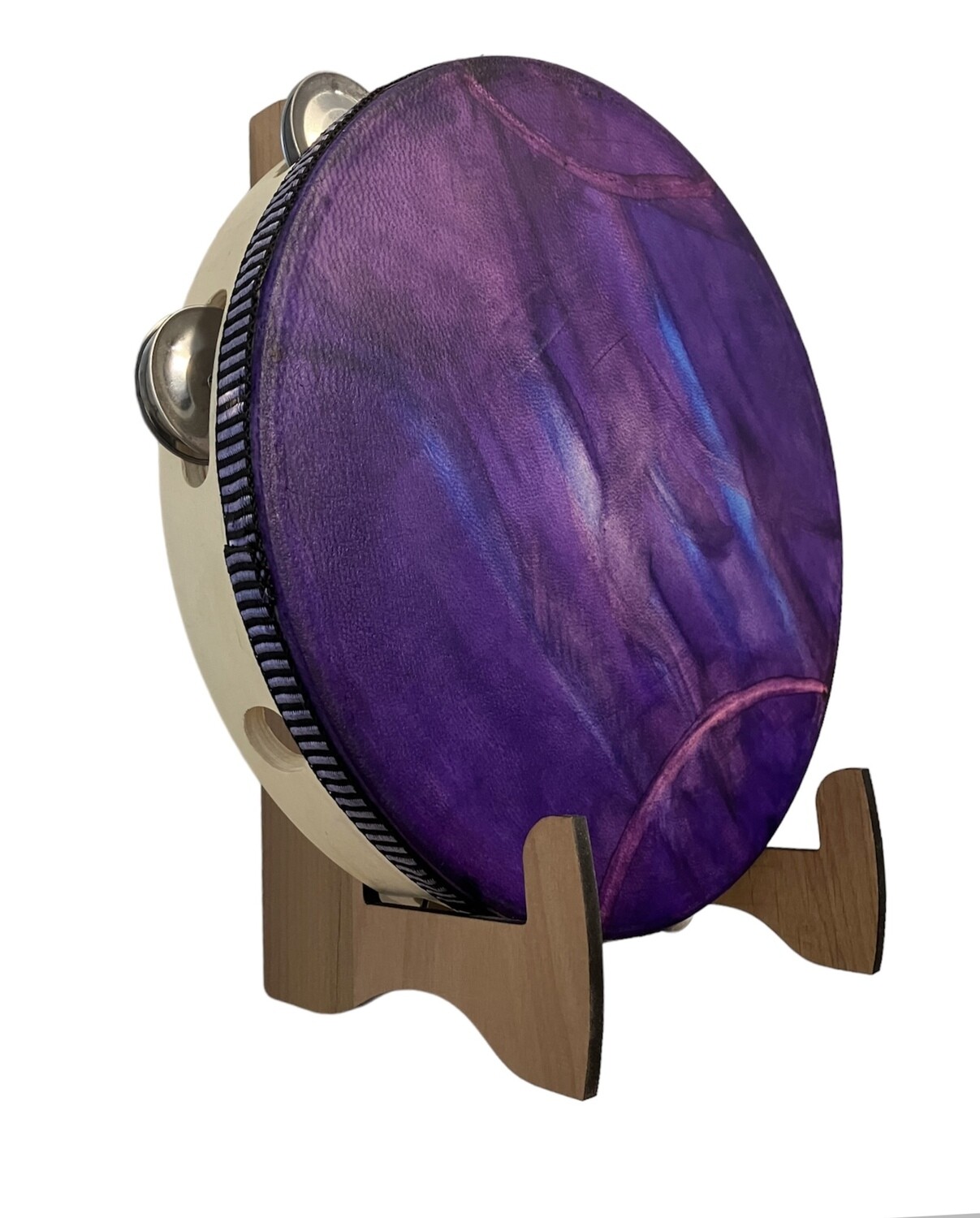 Purple Tambourine with optional illuminated Display Stand Display Stand