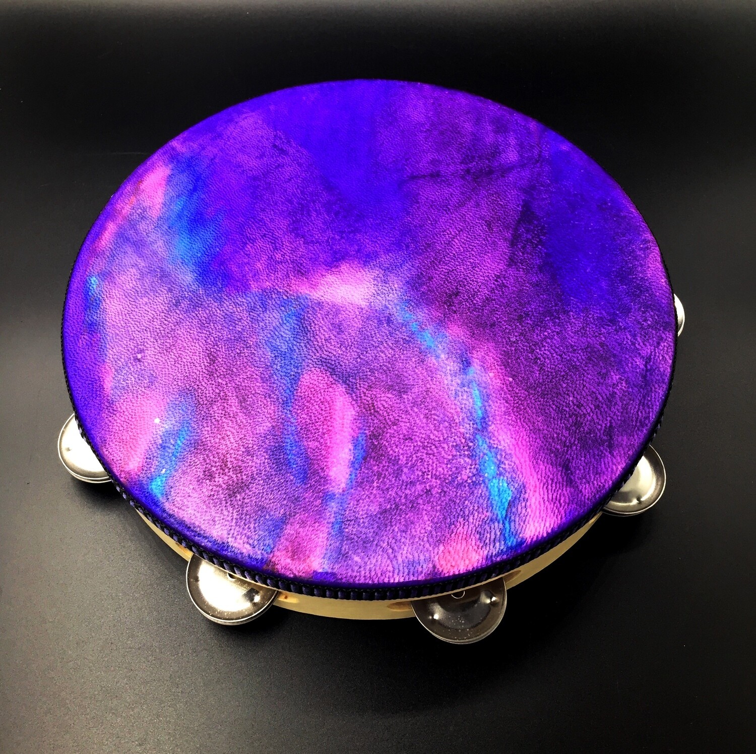Purple Tambourine with optional illuminated Display Stand Display Stand