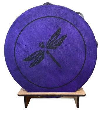 Dragonfly Spirit Tambourine with optional illuminated Display Stand