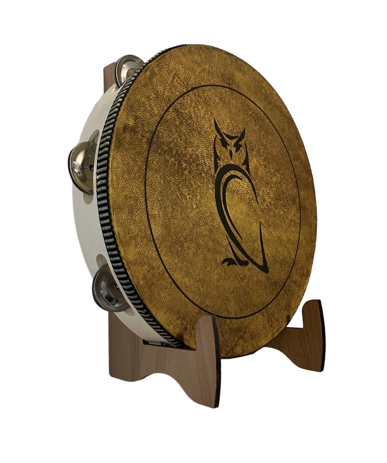 Owl Spirit Tambourine with optional Display Stand