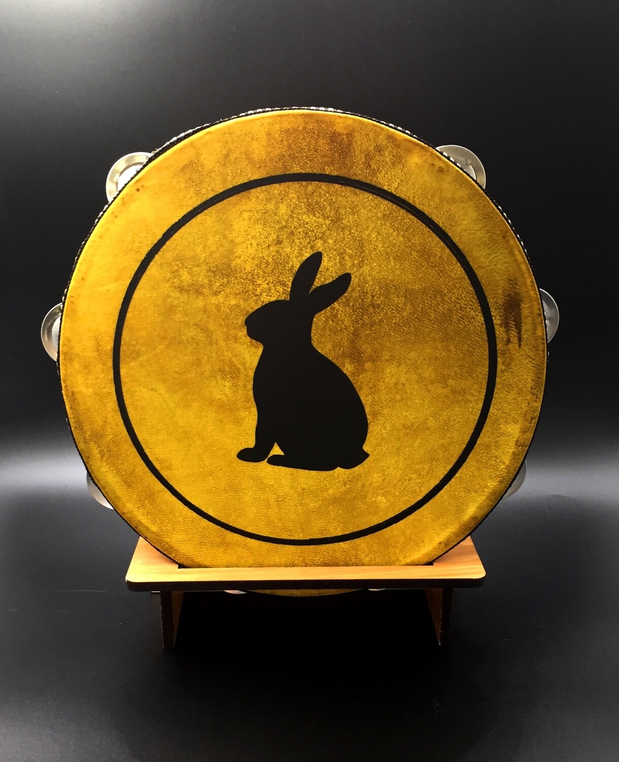 Bunny Rabbit Tambourine with optional illuminated Display Stand Display Stand