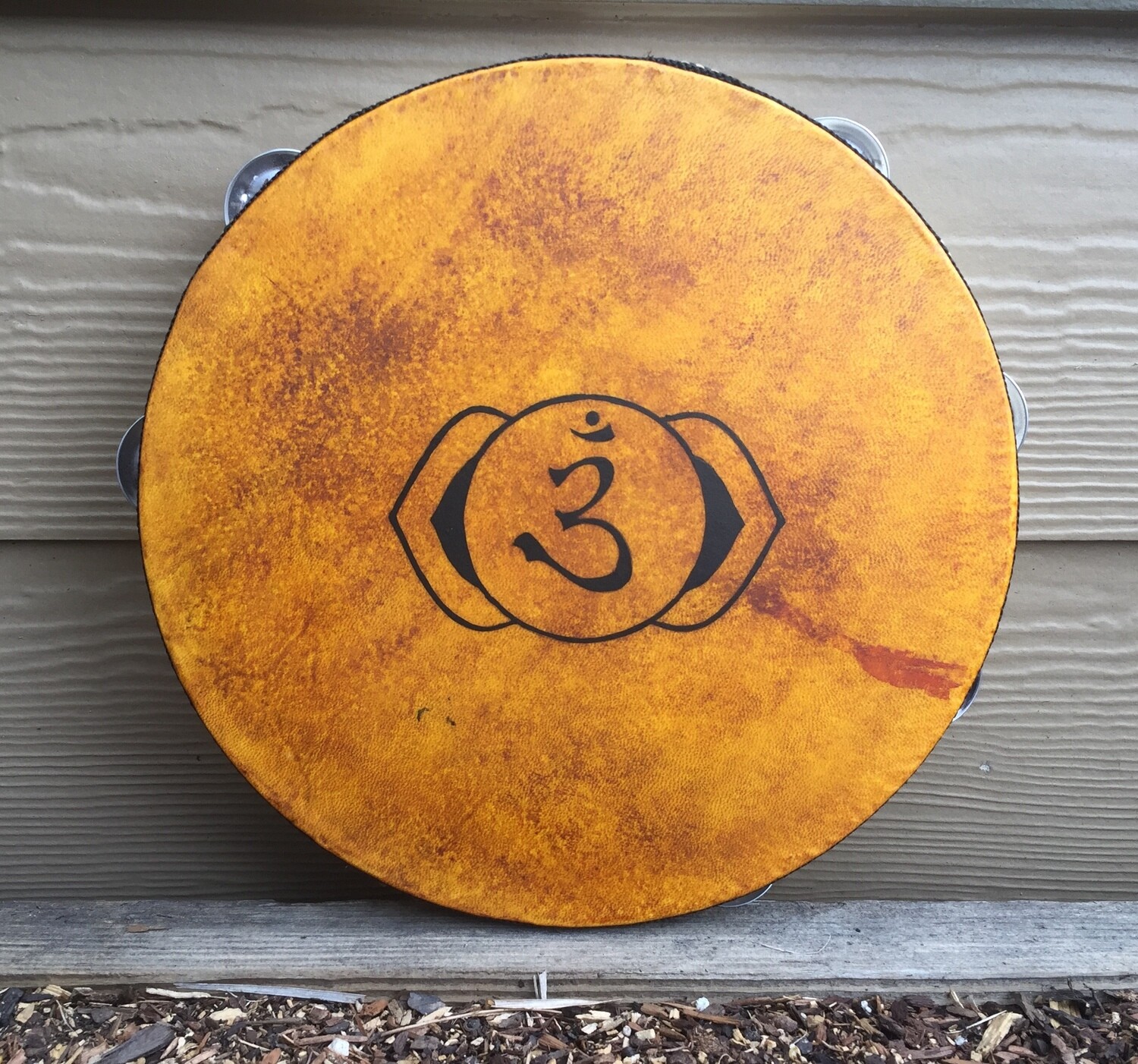 Ohm Sign Tambourine with optional illuminated Display Stand Display Stand
