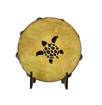 Sea Turtle Spirit Tambourine with optional illuminated Display Stand