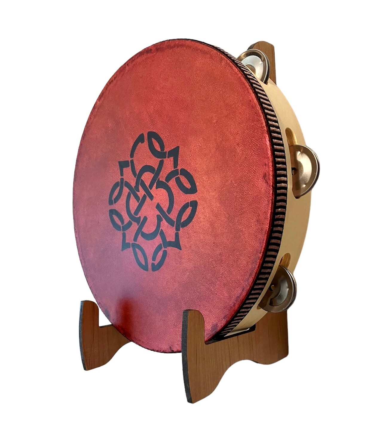 Celtic Knot Tambourine with optional illuminated Display Stand Display Stand