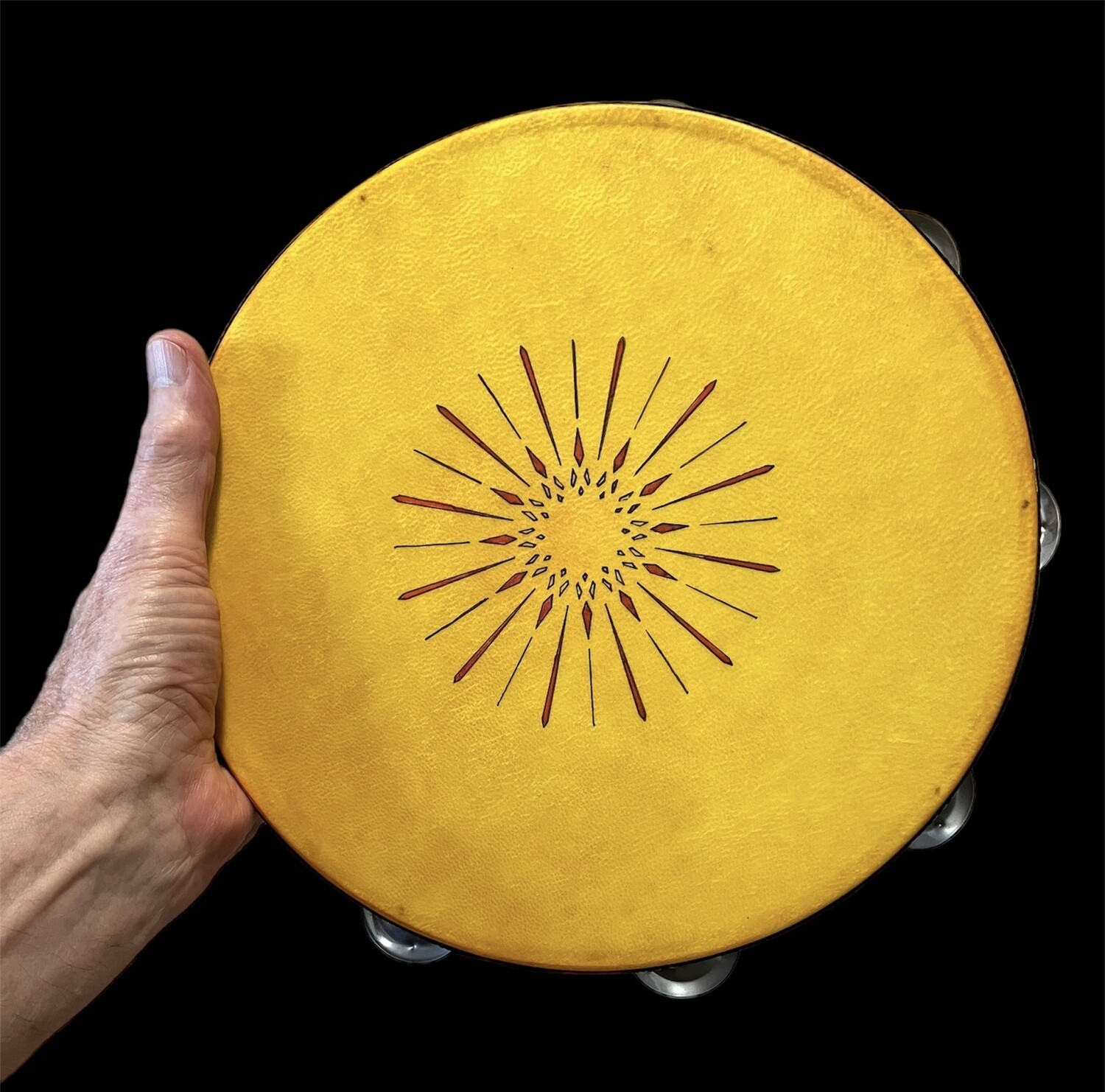 Sunburst Tambourine with optional illuminated Display Stand Display Stand