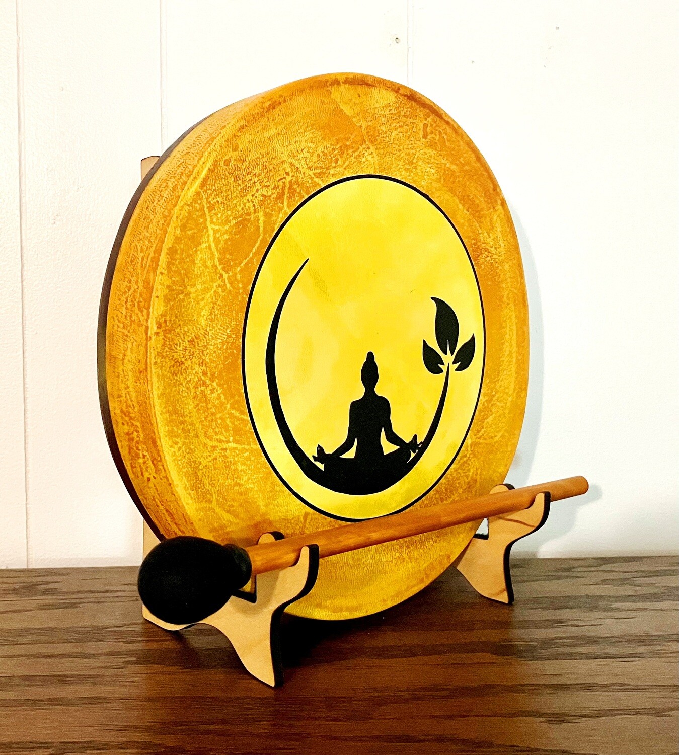 Lotus Shamanic Frame Drum with optional illuminated Display Stand and Carry Bag