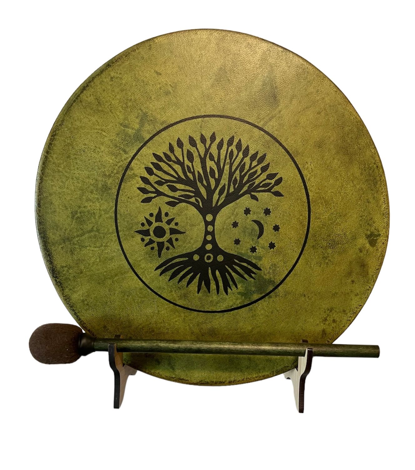 Tree of Life Shamanic Frame Drum with optional illuminated Display Stand and Carry Bag
