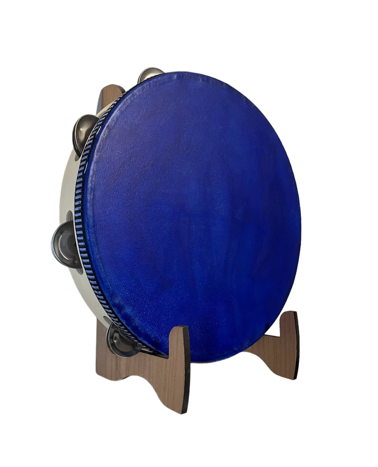 Blue Tambourine with optional illuminated Display Stand Display Stand