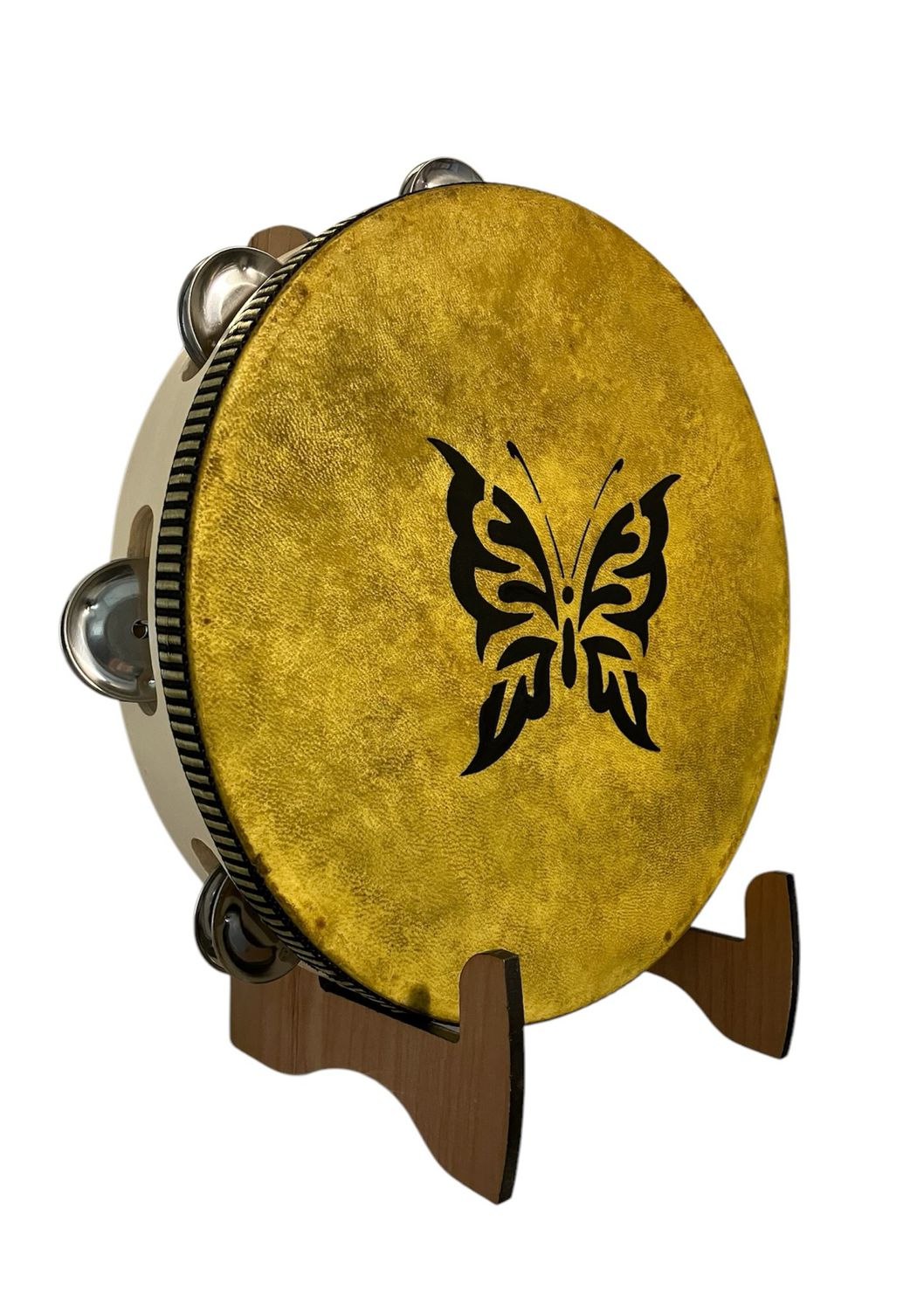 Butterfly Tambourine with optional illuminated Display Stand Display Stand