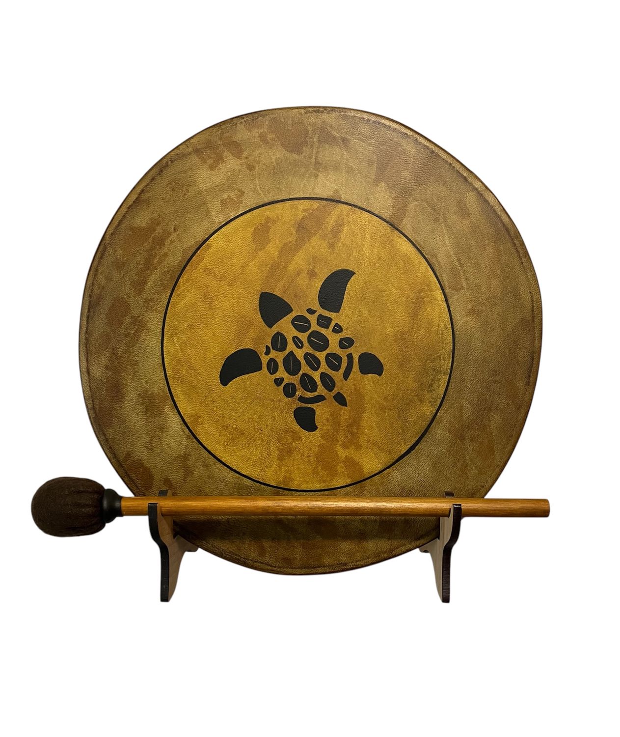 Sea Turtle Shamanic Frame Drum with optional illuminated Display Stand and Carry Bag