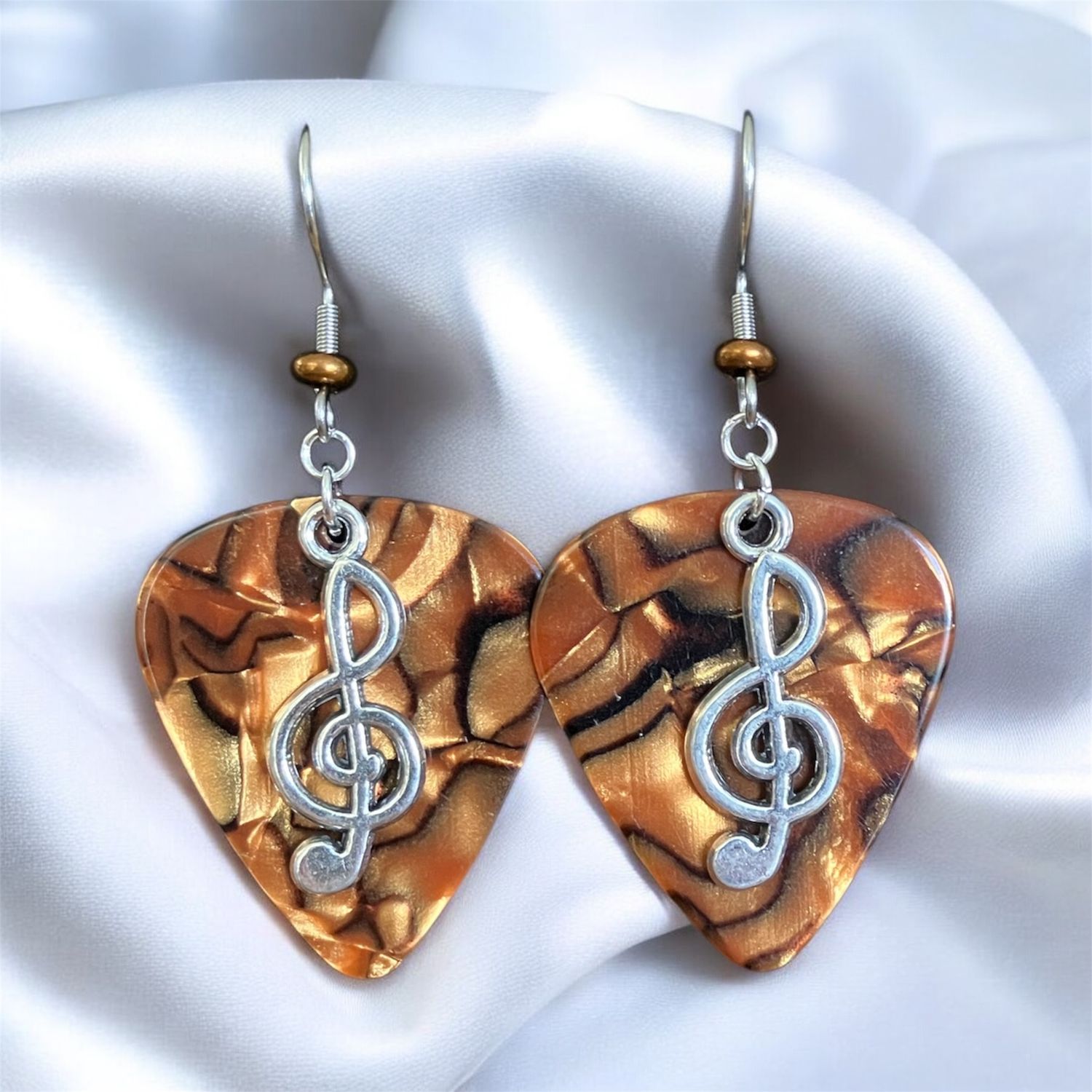 Guitar Pick Music Note Earrings in 9 Color Choices