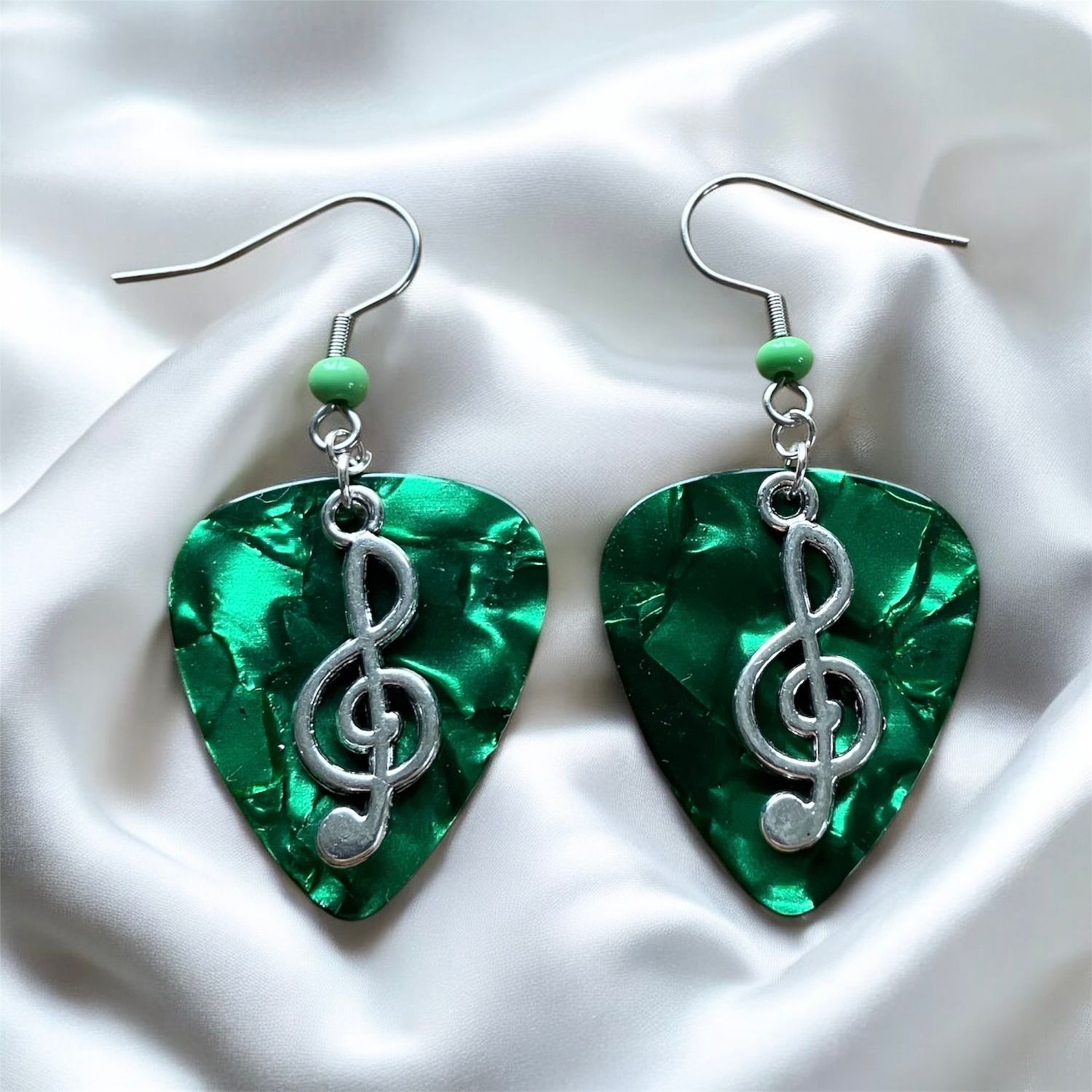 Guitar Pick Music Note Earrings in 9 Color Choices