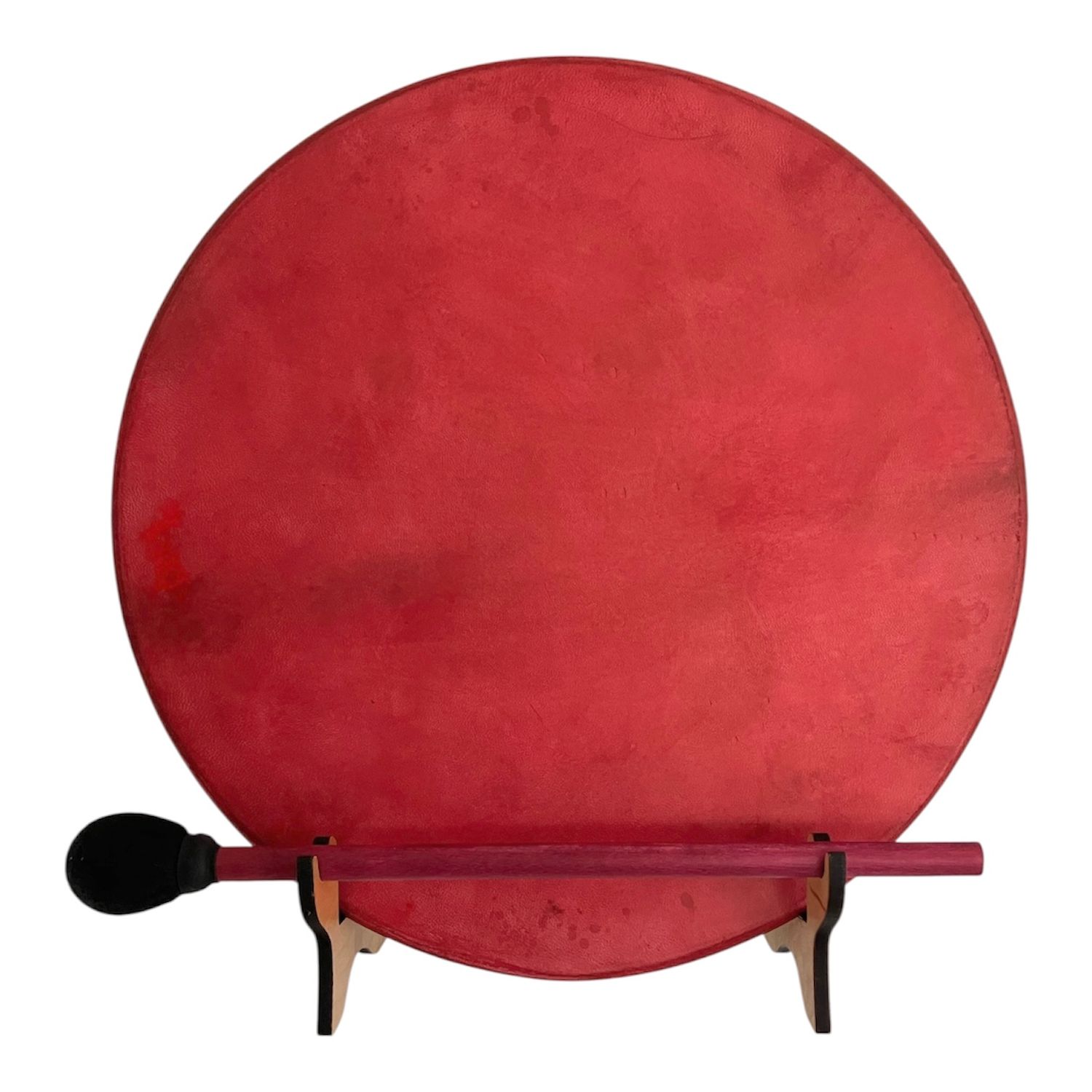 Fire Red Shamanic Frame Drum with optional illuminated Display Stand and Carry Bag