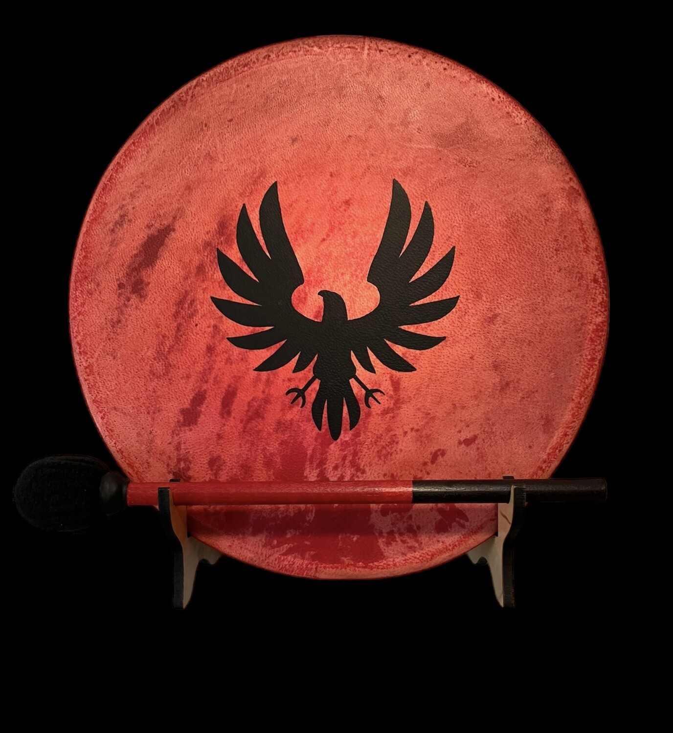 Hawk Spirit Shamanic Frame Drum w/optional Display Stand and Carry Bag