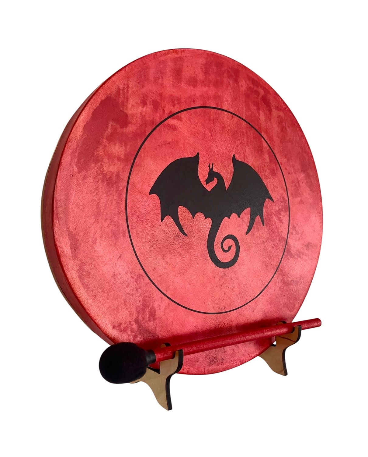 Dragon Spirit Shamanic Frame Drum w/optional illuminated Display Stand and Carry Bag