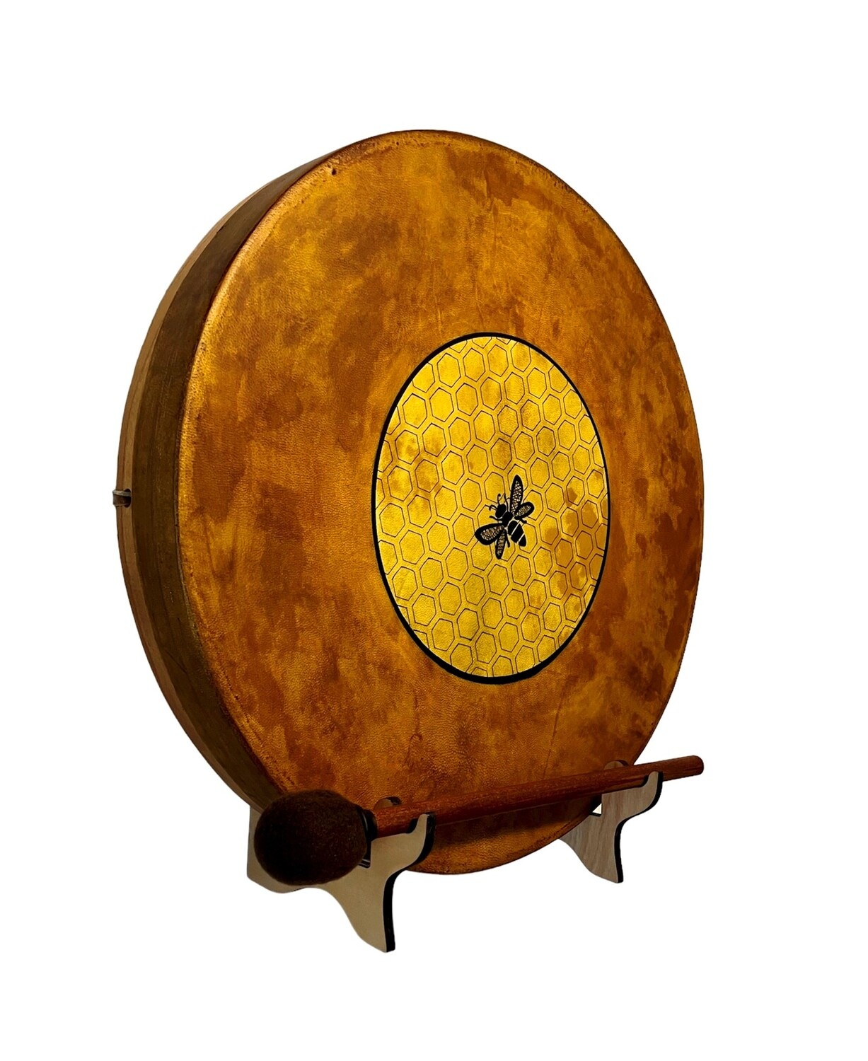 Honey Bee Spirit Shamanic Frame Drum w/optional Display Stand and Carry Bag