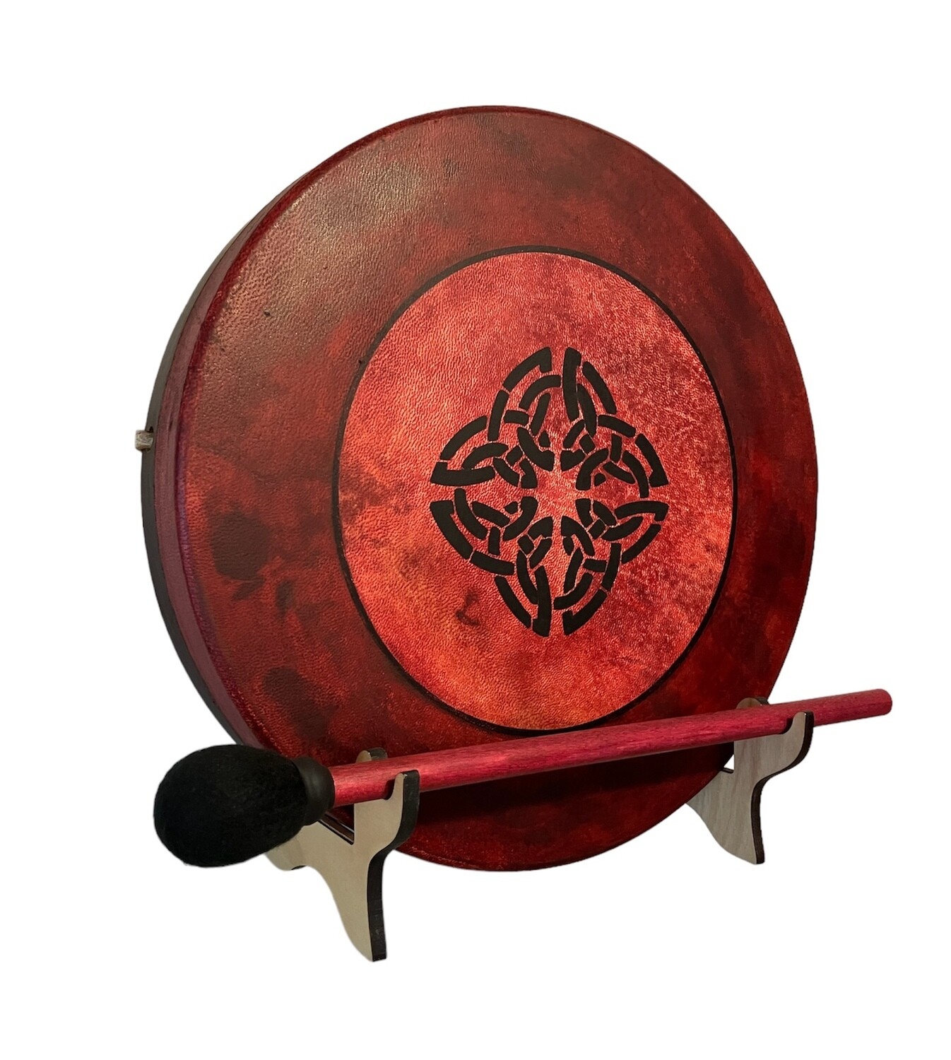 Celtic Knot Shamanic Frame Drum with optional illuminated Display Stand and Carry Bag