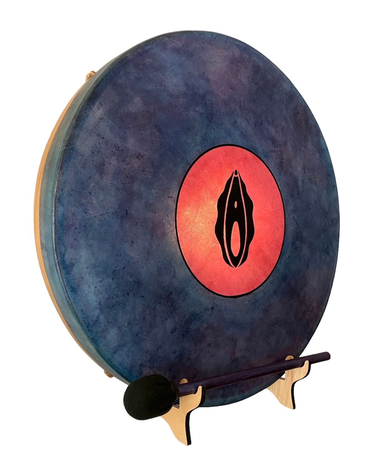 Goddess Shamanic Frame Drum with optional illuminated Display Stand and Carry Bag