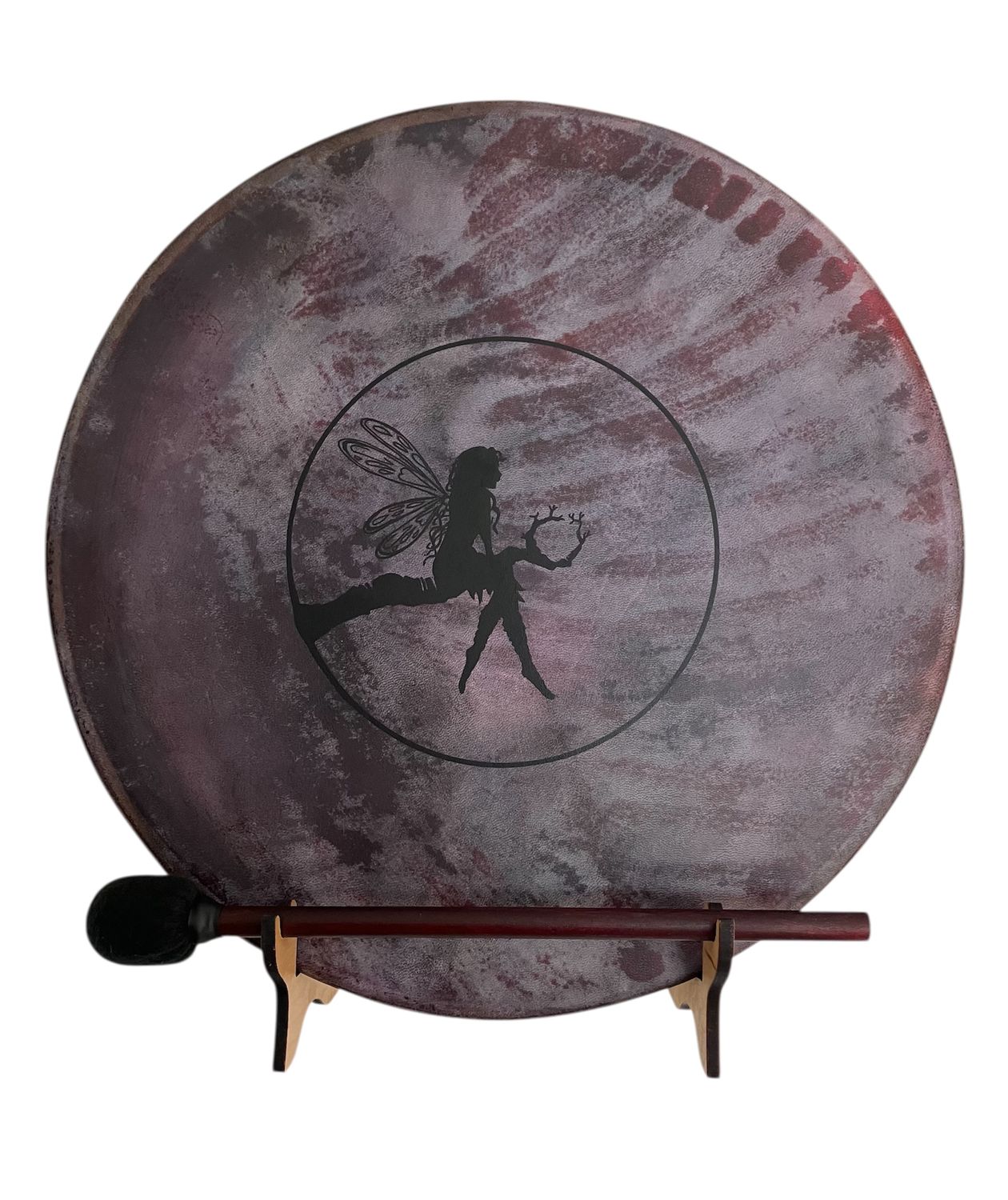 Fairy Spirit Shaman Frame Drum w/optional illuminated Display Stand and Carry Bag