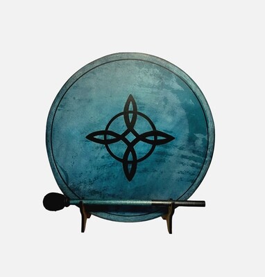 Witches Knot Shamanic Frame Drum with optional illuminated Display Stand and Carry Bag