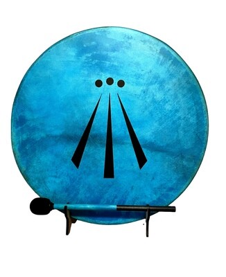 Viking Shamanic Frame Drum with optional illuminated Display Stand and Carry Bag