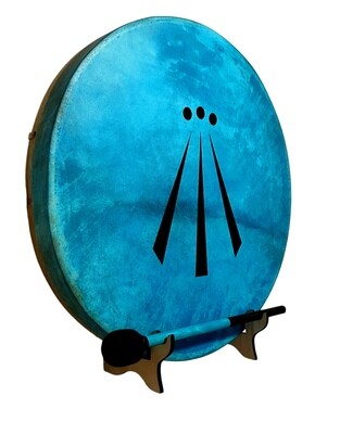Viking Shamanic Frame Drum with optional illuminated Display Stand and Carry Bag