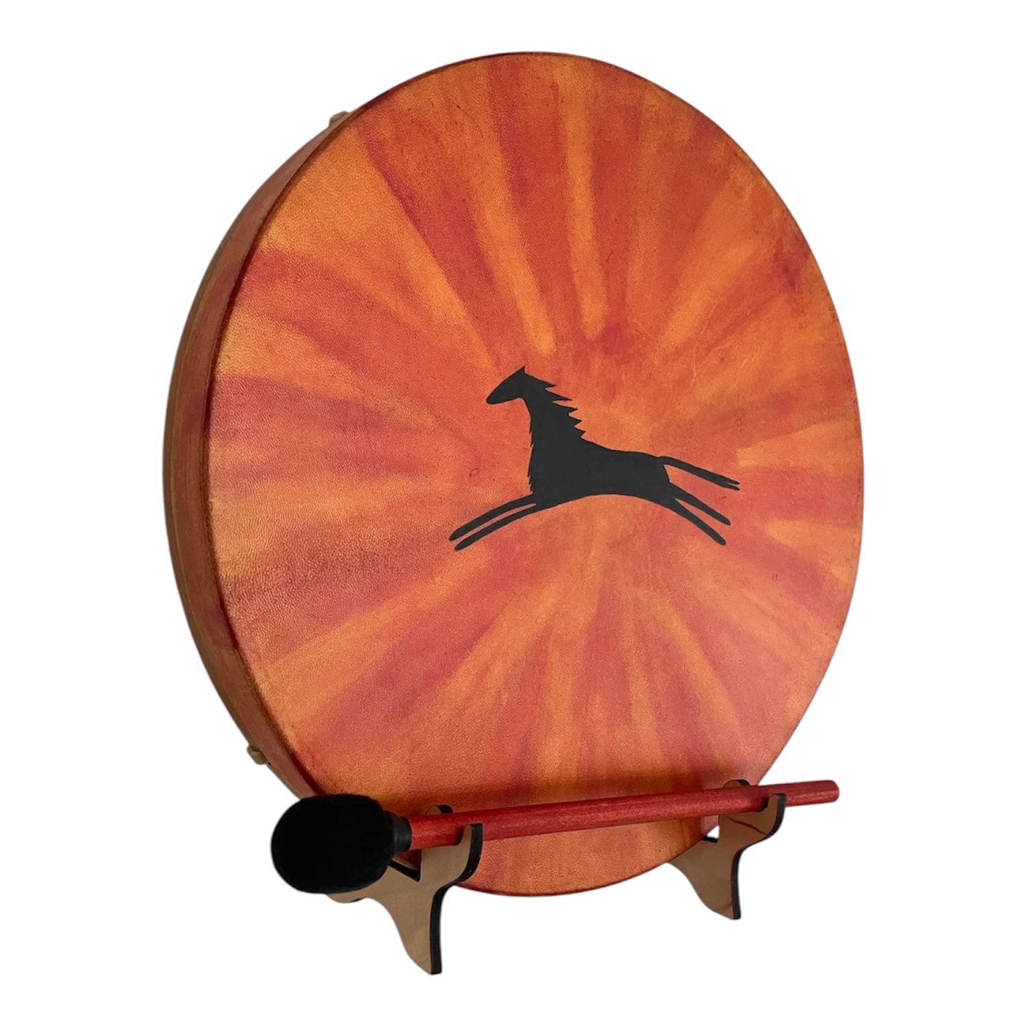Fire Horse Shamanic Frame Drum with optional Display Stand and Carry Bag