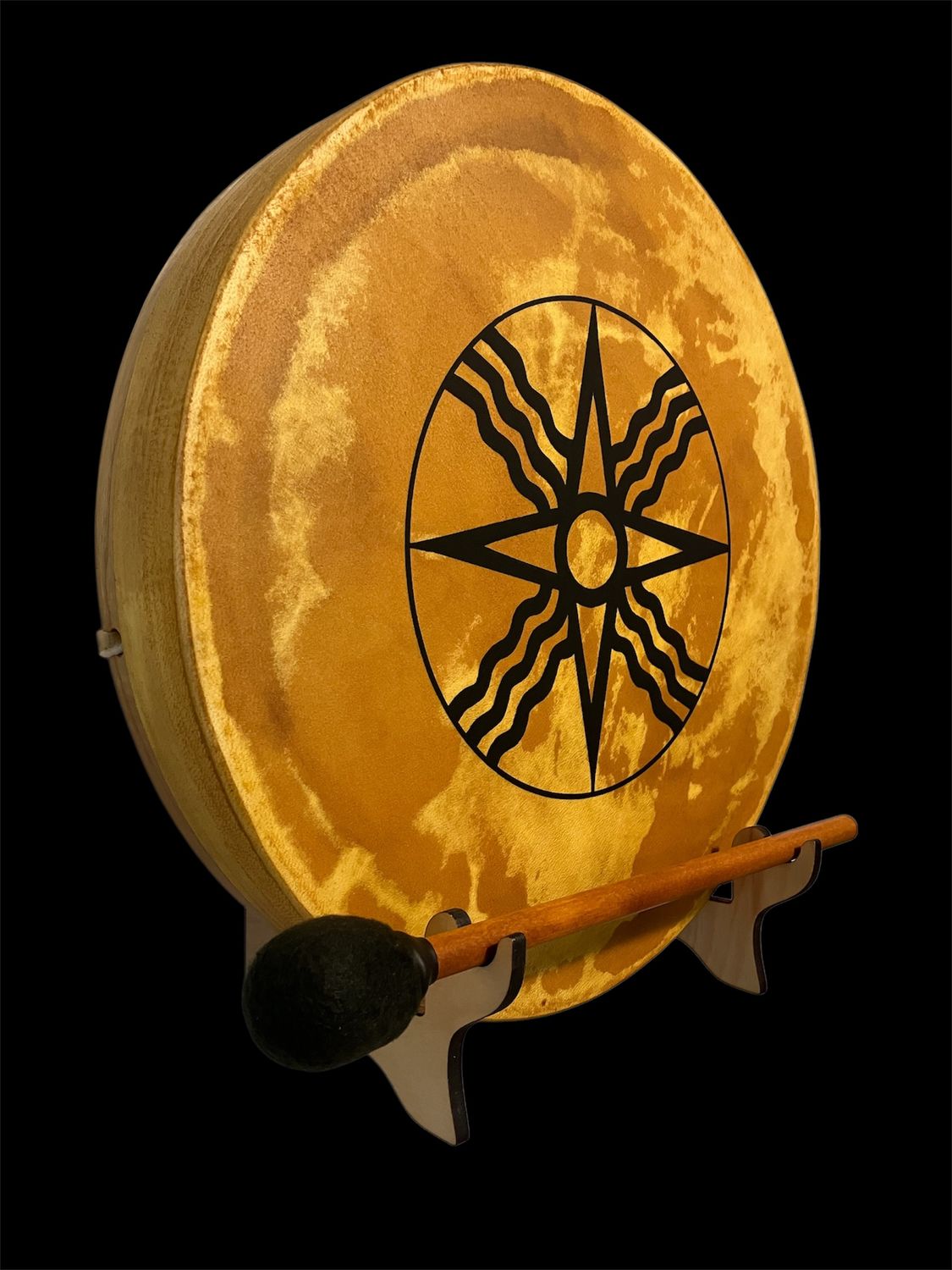 Shamash Sun Spirit Drum with optional Display Stand and Carry Bag