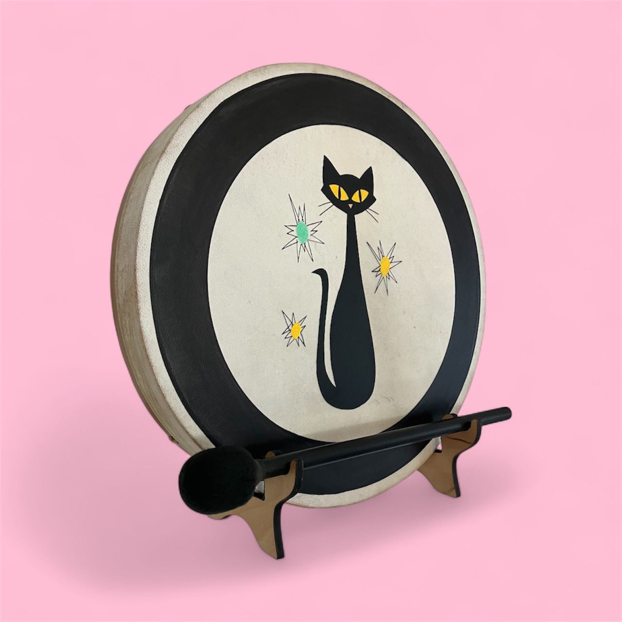 Atomic Cat MCM Frame Drum with optional illuminated Display Stand and Carry Bag