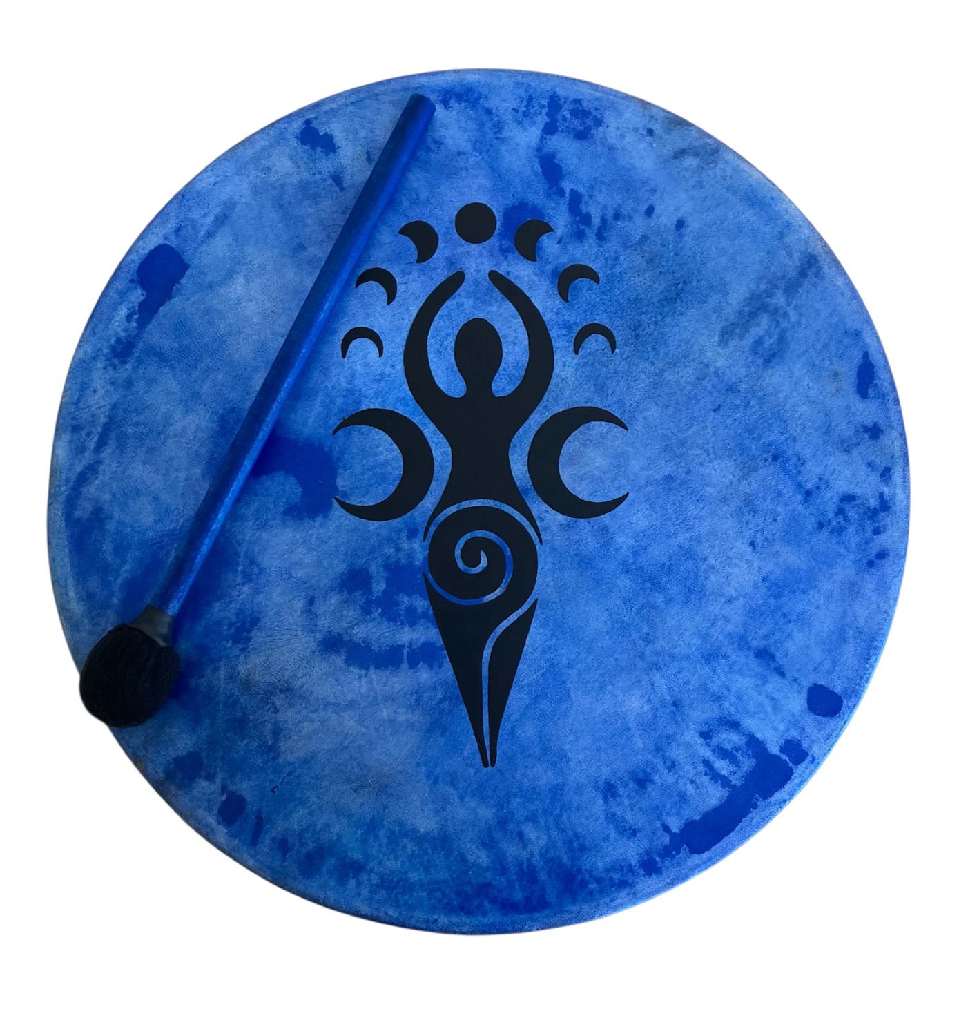 Moon Goddess Shamanic Frame Drum with optional illuminated Display Stand and Carry Bag