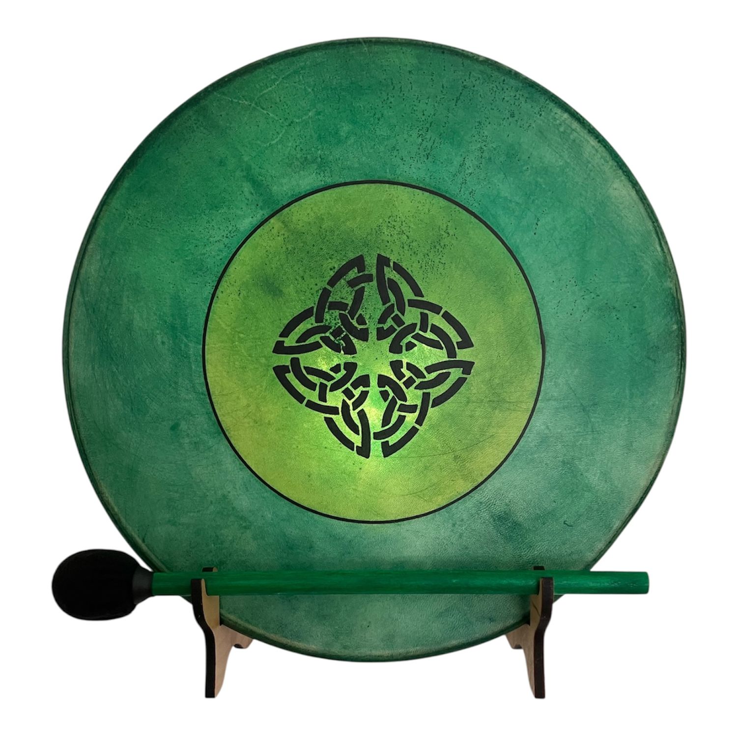 Celtic Knot Shamanic Frame Drum with optional illuminated Display Stand and Carry Bag