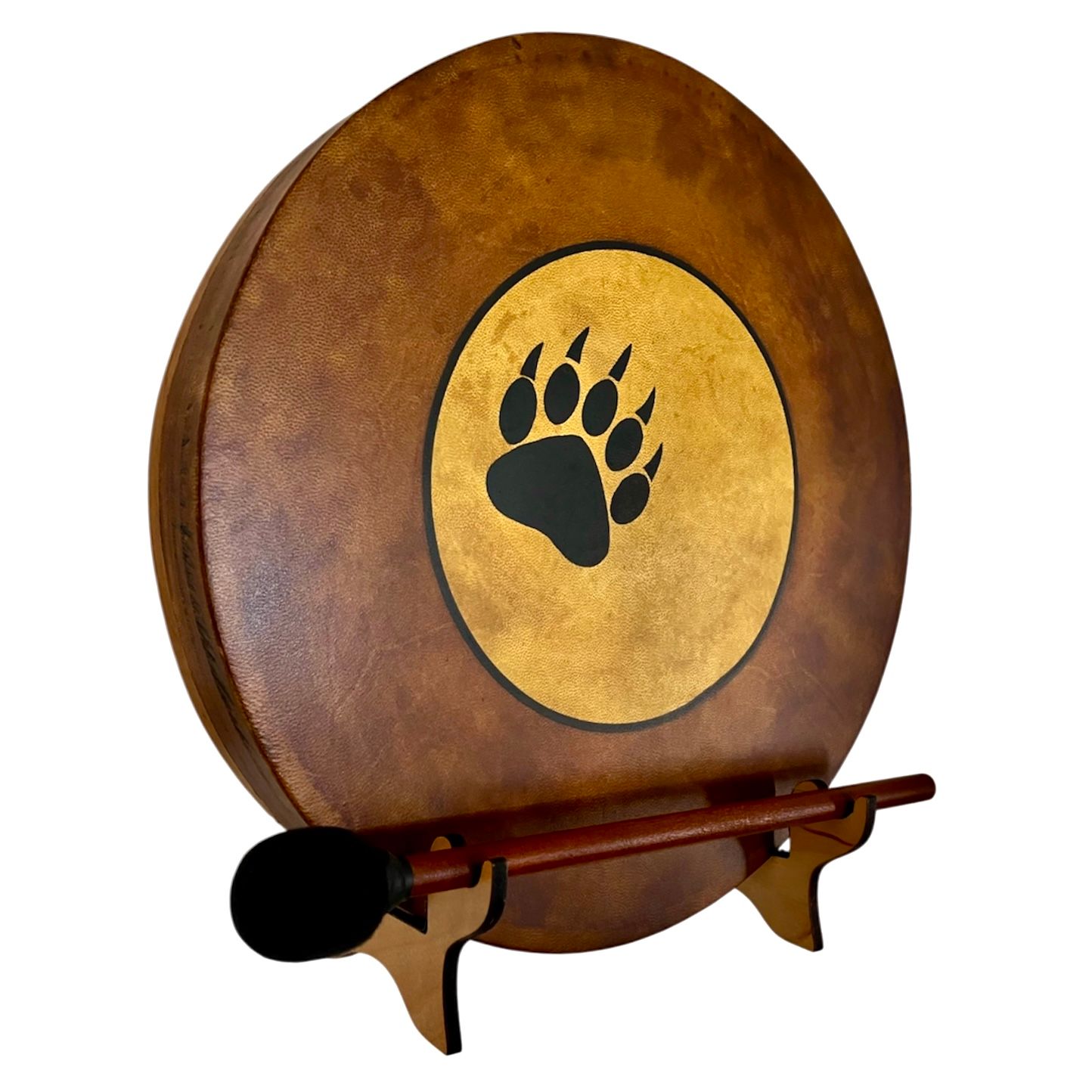 Bear Paw Shamanic Frame Drum with optional Display Stand and Carry Bag