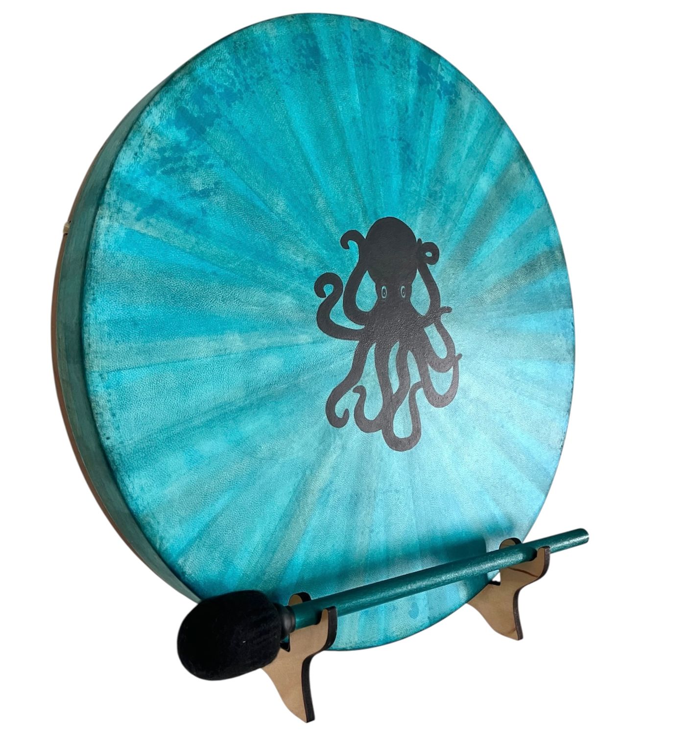 Octopus Shamanic Frame Drum with optional Display Stand and Carry Bag