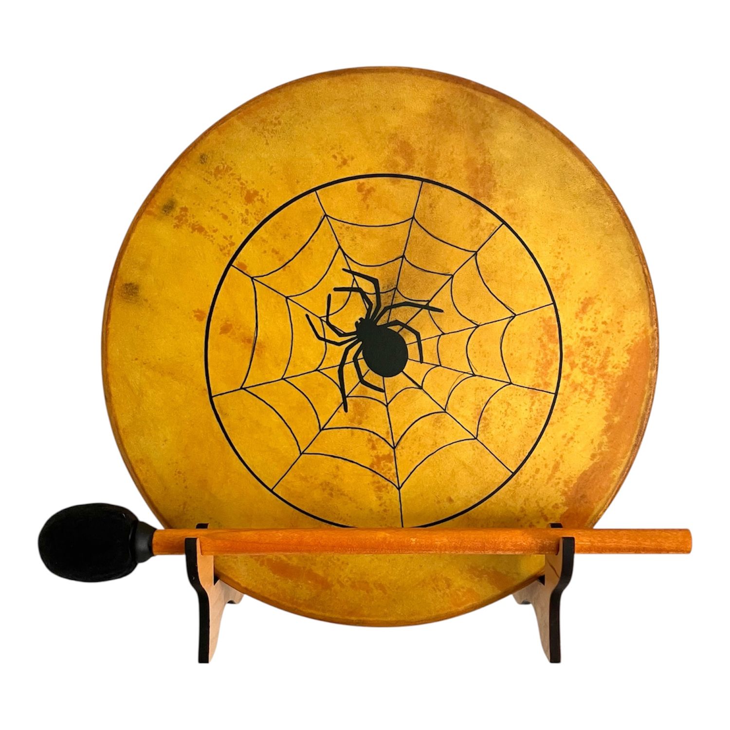 Spider Spirit Shaman Frame Drum with optional illuminated Display Stand and Carry Bag