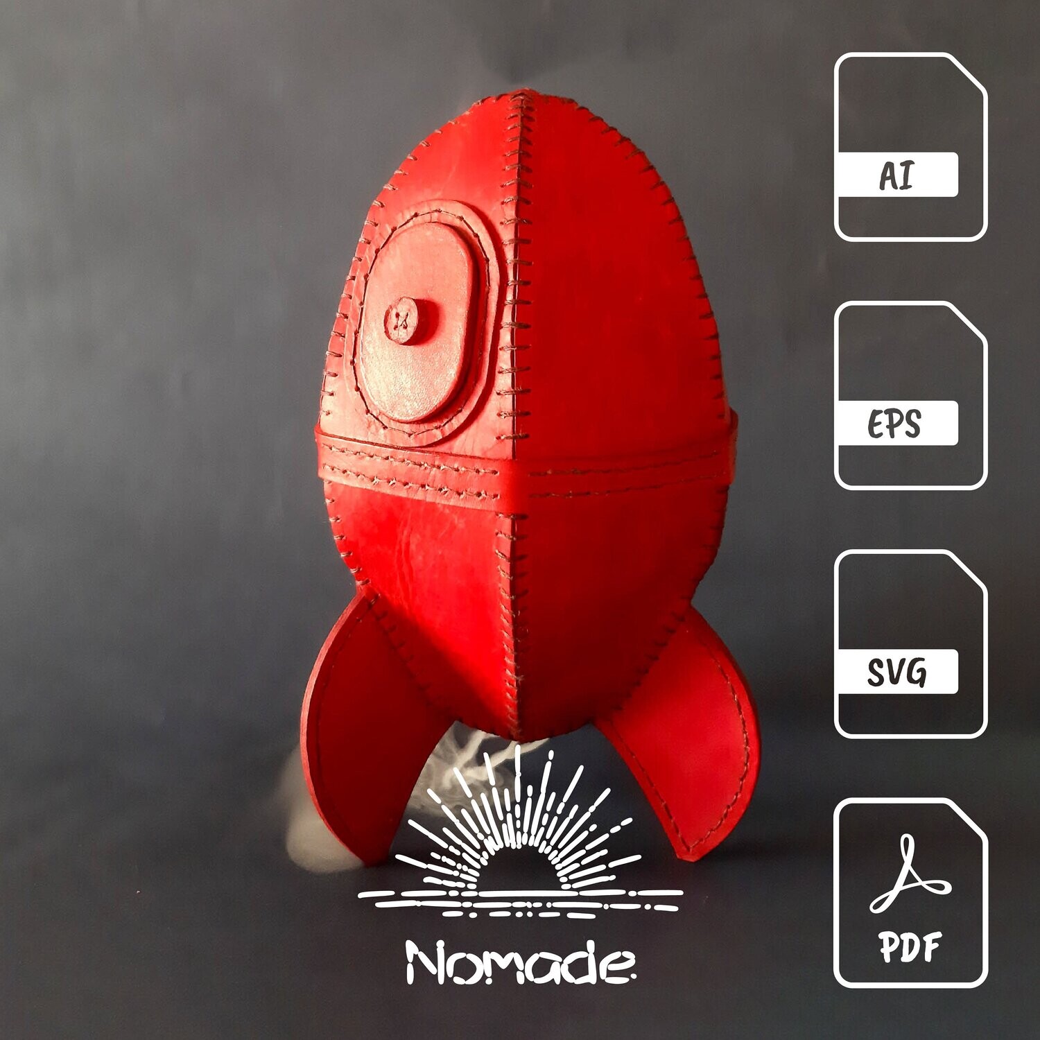 Rocket Backflow Incense Burner Leathercraft Pattern & Tutorial PDF