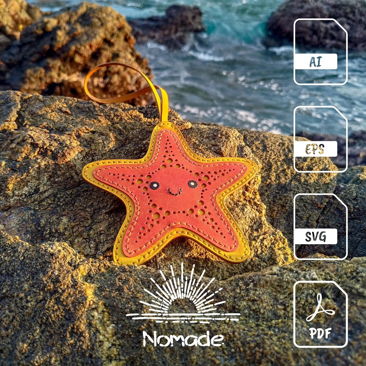 Starfish Coin Purse Bag Charm Pattern Leathercraft Pattern & Tutorial