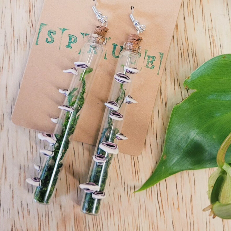Mushroom &amp; Moss Jar Earrings