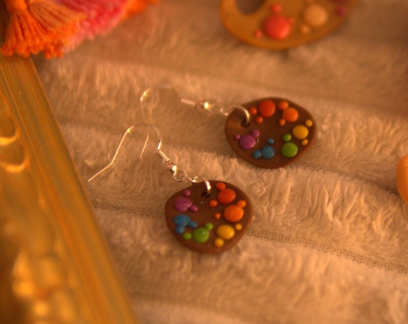 Rainbow Paint Palette Earrings