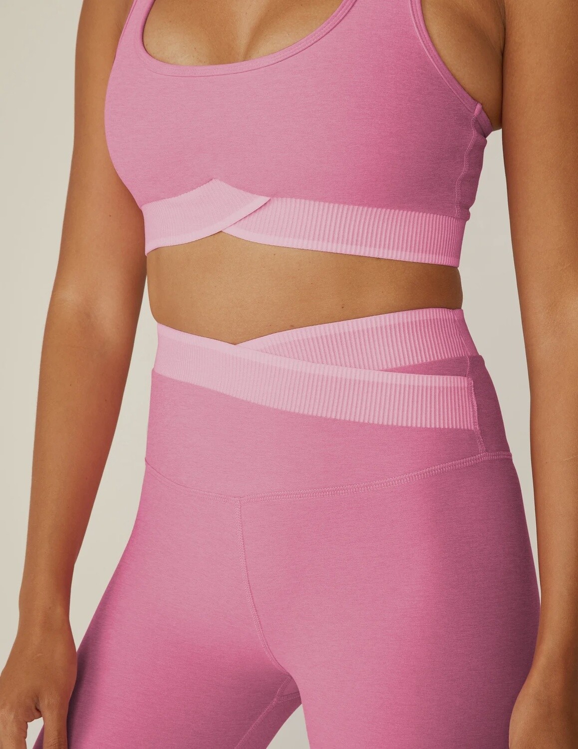 Spacedye In The Mid High Waisted Midi Legging, Color: Pink Bloom Heather, Size: XS