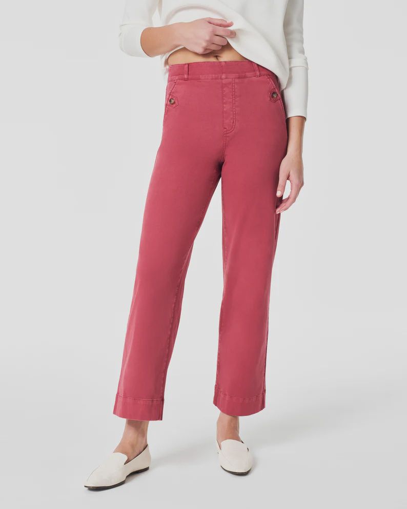Stretch Twill Cropped Pant, Color: Winter Rose, Size: S