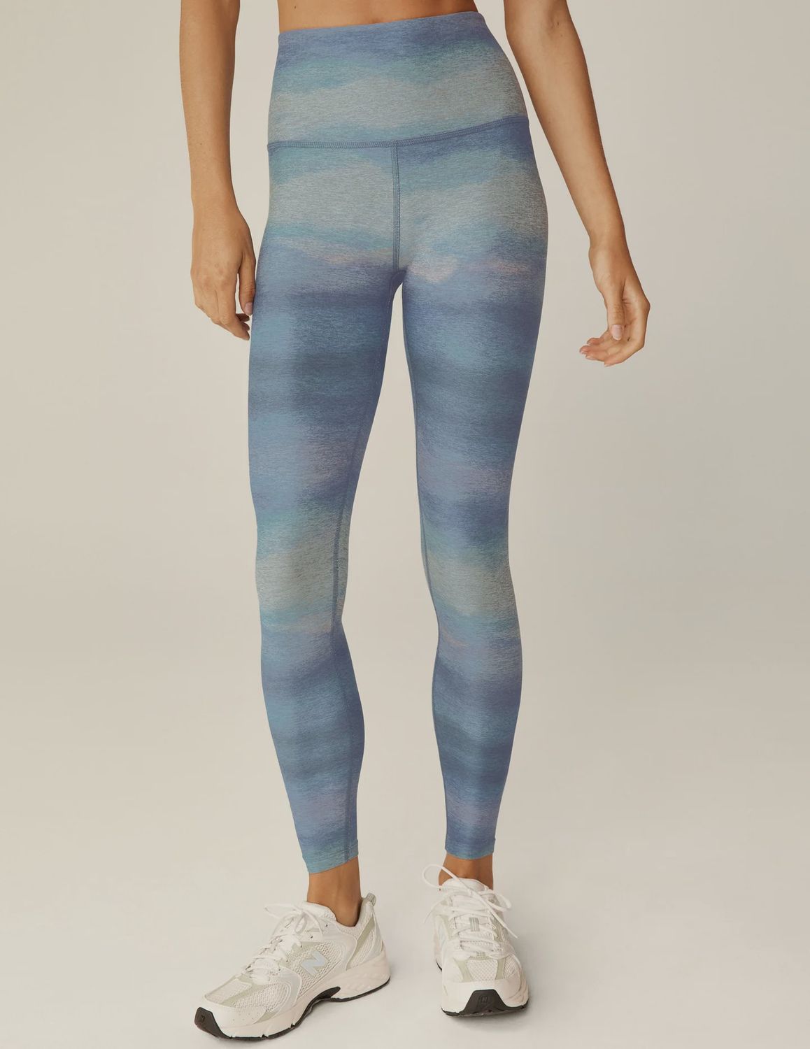 SoftMark Caught In The Midi High Waisted Legging, Color: Watercolor Waves, Size: S