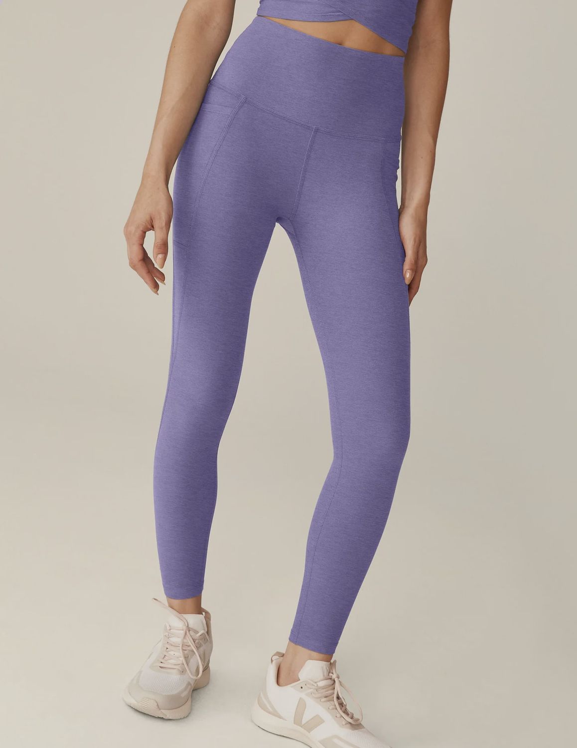 Spacedye Out of Pocket Midi High Waisted Legging, Color: Indigo Heather, Size: XS