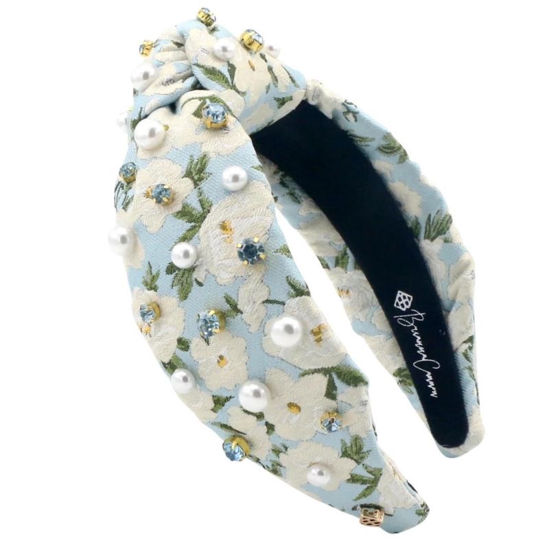 Light Blue &amp; White Floral Headband