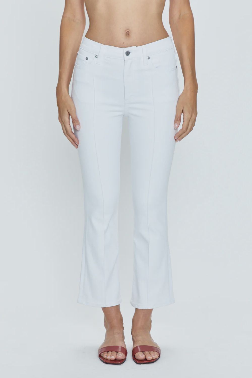 Lennon Pintuck High Rise Crop Boot in Le Blanc
