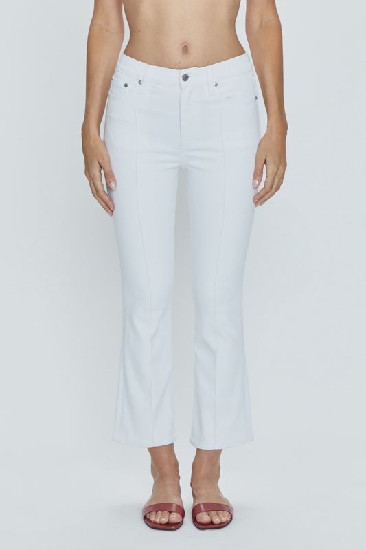 Lennon Pintuck High Rise Crop Boot in Le Blanc