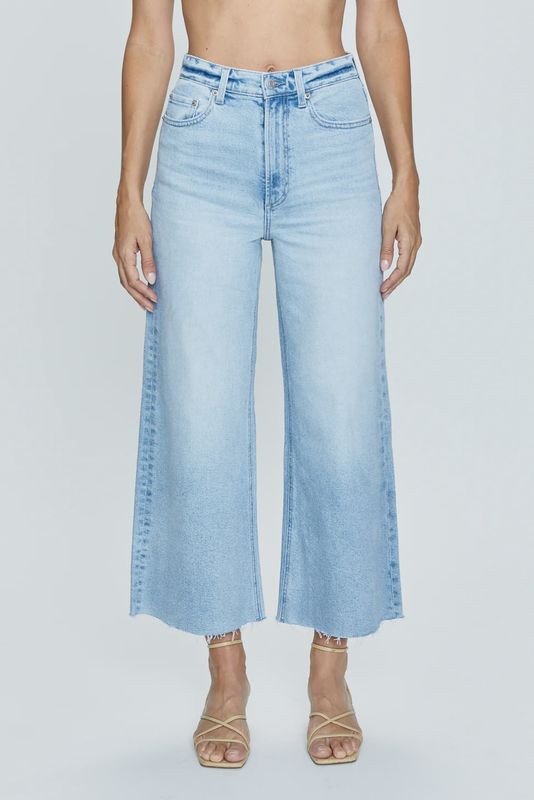 Lana High Rise Ultra Wide Leg Crop in Blase