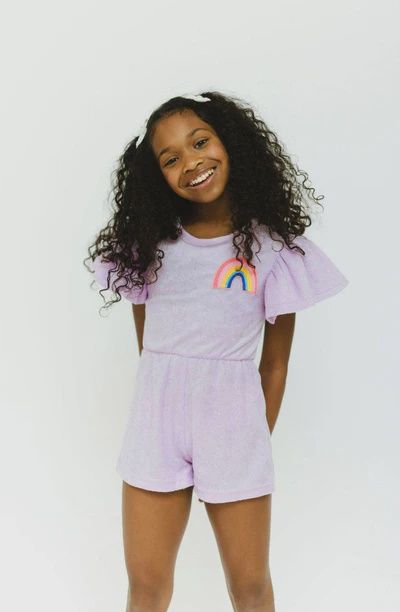 Terry Rainbow Romper Lavender